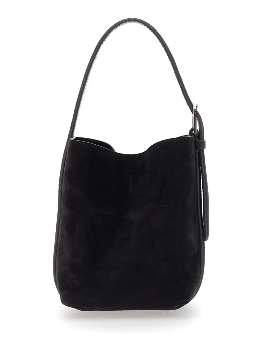 Geanta de mana TOTÊME 'Petite Belted' brown Handbag with belt handle design in suede for women - Img 2