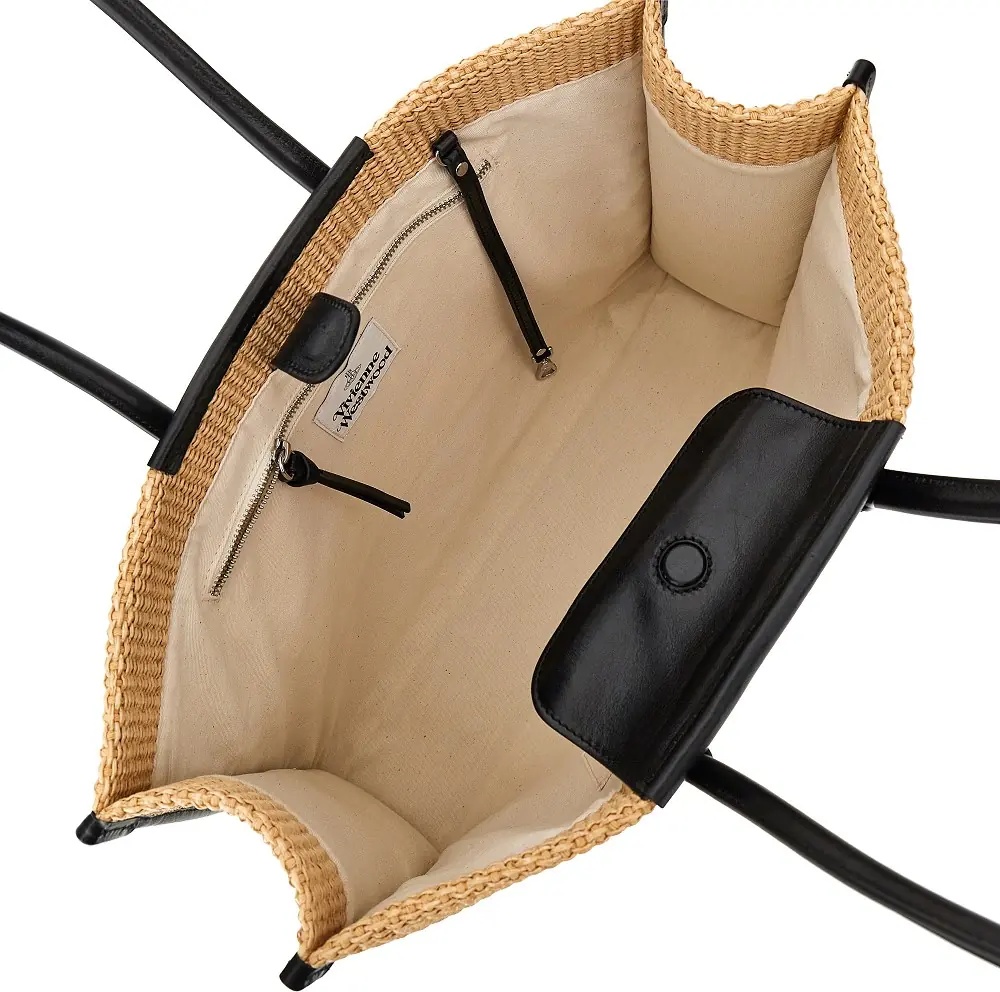Geanta de mana 'Troy' weaved raffia tote bag - Img 3