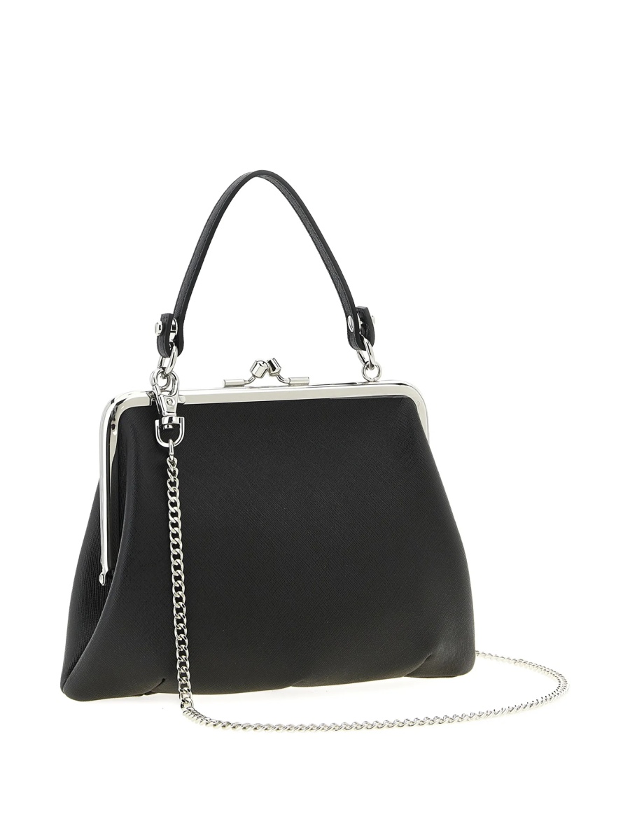 Geanta de mana Vivienne Westwood neagra din bumbac si poliuretan - Img 2