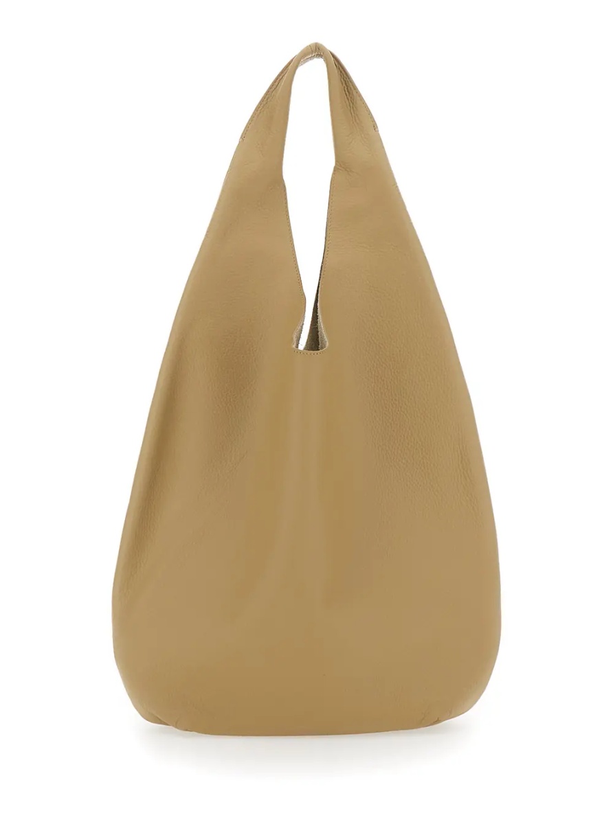 Geanta de umar A.P.C. 'Le Neige' Beige Shoulder Bag with Logo Embossed on the Front in Crinkled Leather for Women - Img 2
