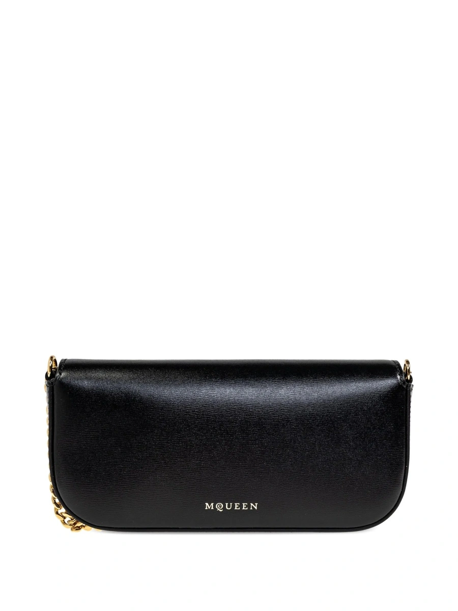 Geanta de umar Alexander McQueen neagra din piele - Img 3