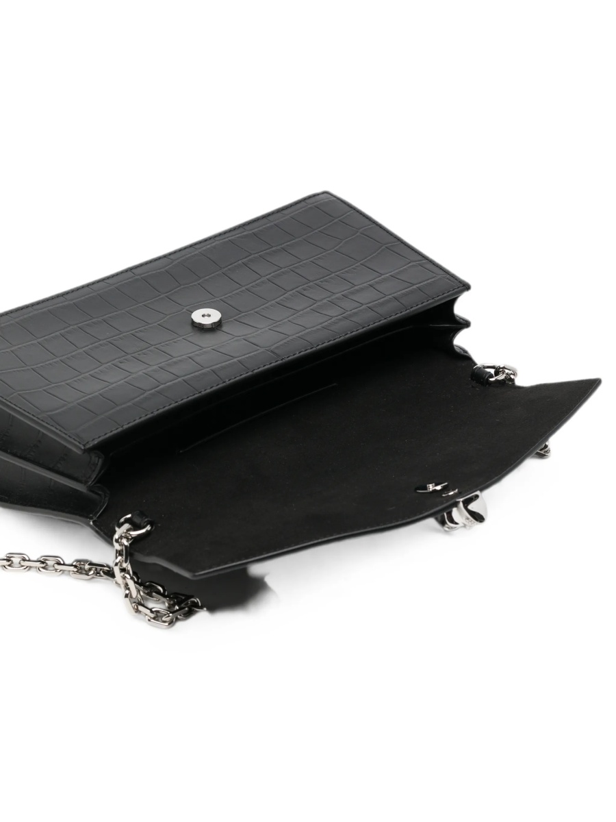 Geanta de umar Alexander McQueen neagra din piele - Img 5