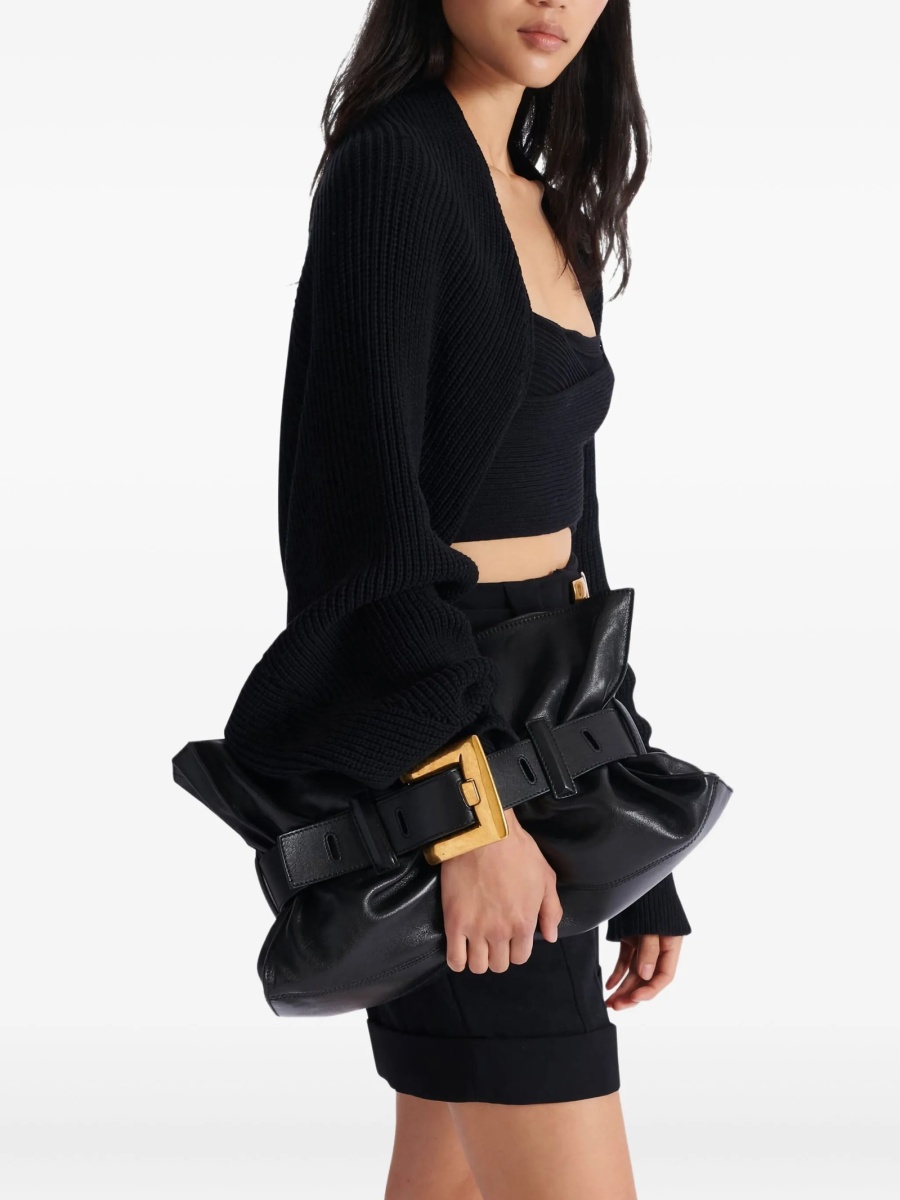 Geanta de umar Balmain neagra din piele - Img 2