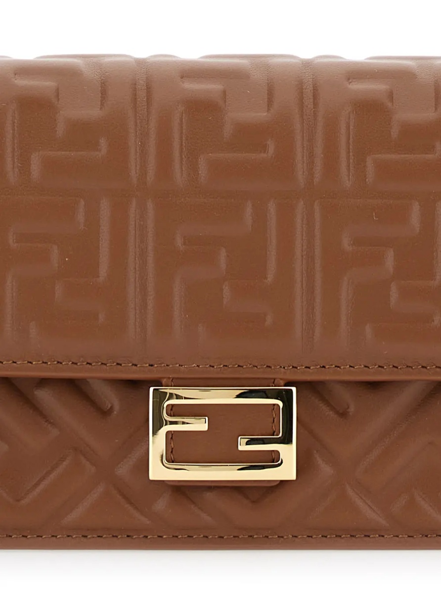Geanta de umar Brown Crossbody bag with FF All-Over Relief Motif in Leather for Women - Img 3