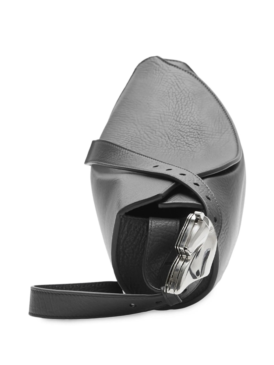 Geanta de umar Burberry neagra din piele - Img 3