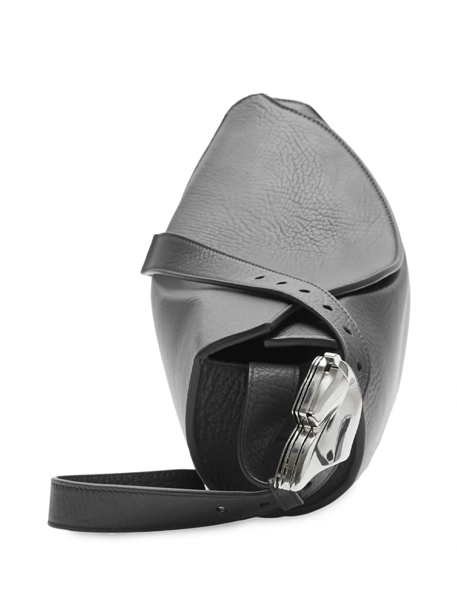Geanta de umar Burberry neagra din piele - Img 3