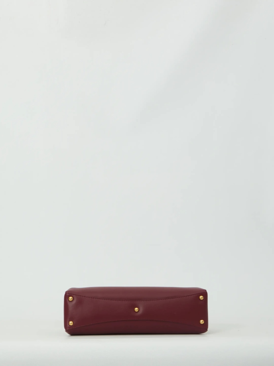 Geanta de umar Burgundy Lambskin Shoulder Bag - Img 3