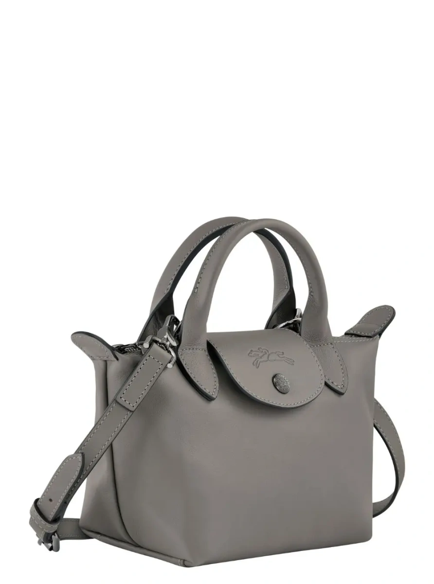 Geanta de umar Crossbody bag 'Le Pliage Xtra' with Engraved Logo on Front in Grey Leather for Women - Img 2