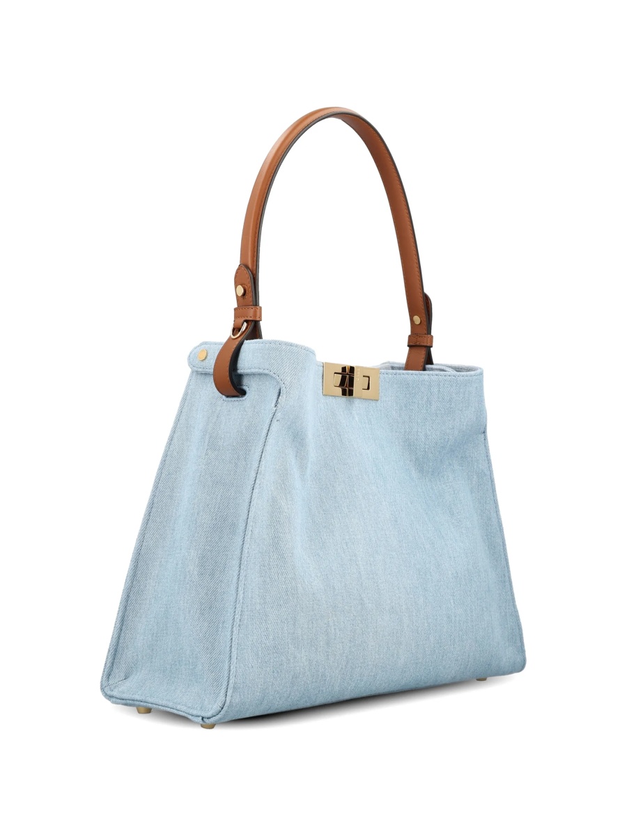 Geanta de umar Fendi albastra din bumbac organic si polyester - Img 3