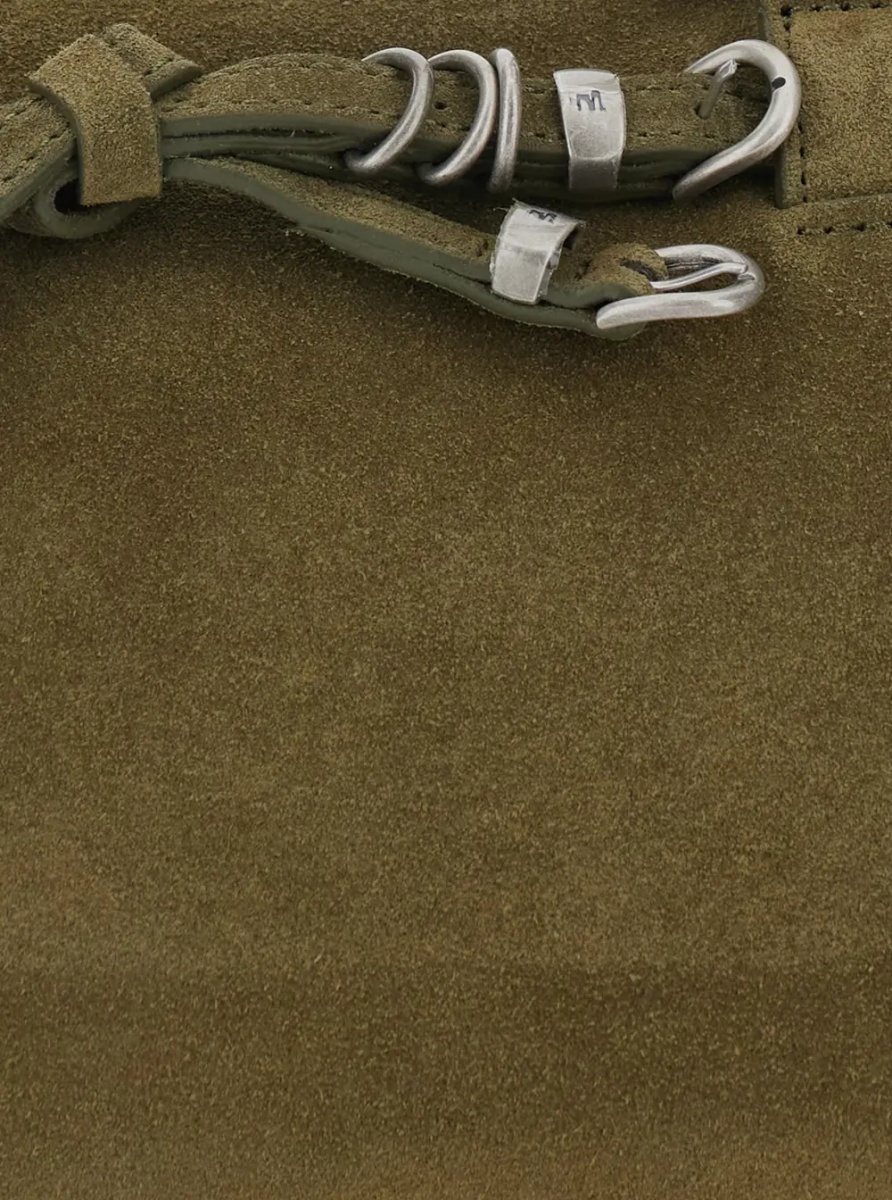 Geanta de umar 'Grandma Used' green Shoulder bag with adjustable strap on the front in suede for women - Img 3