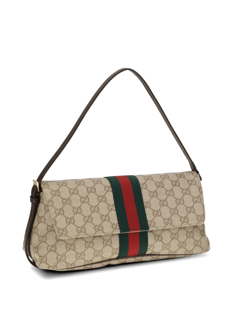 Geanta de umar Gucci neutra din material textil - Img 4