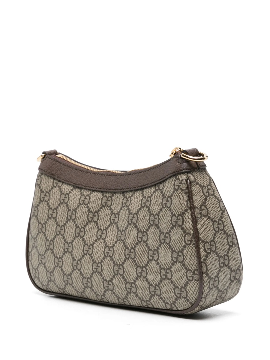 Geanta de umar Gucci neutra din piele si material textil - Img 3