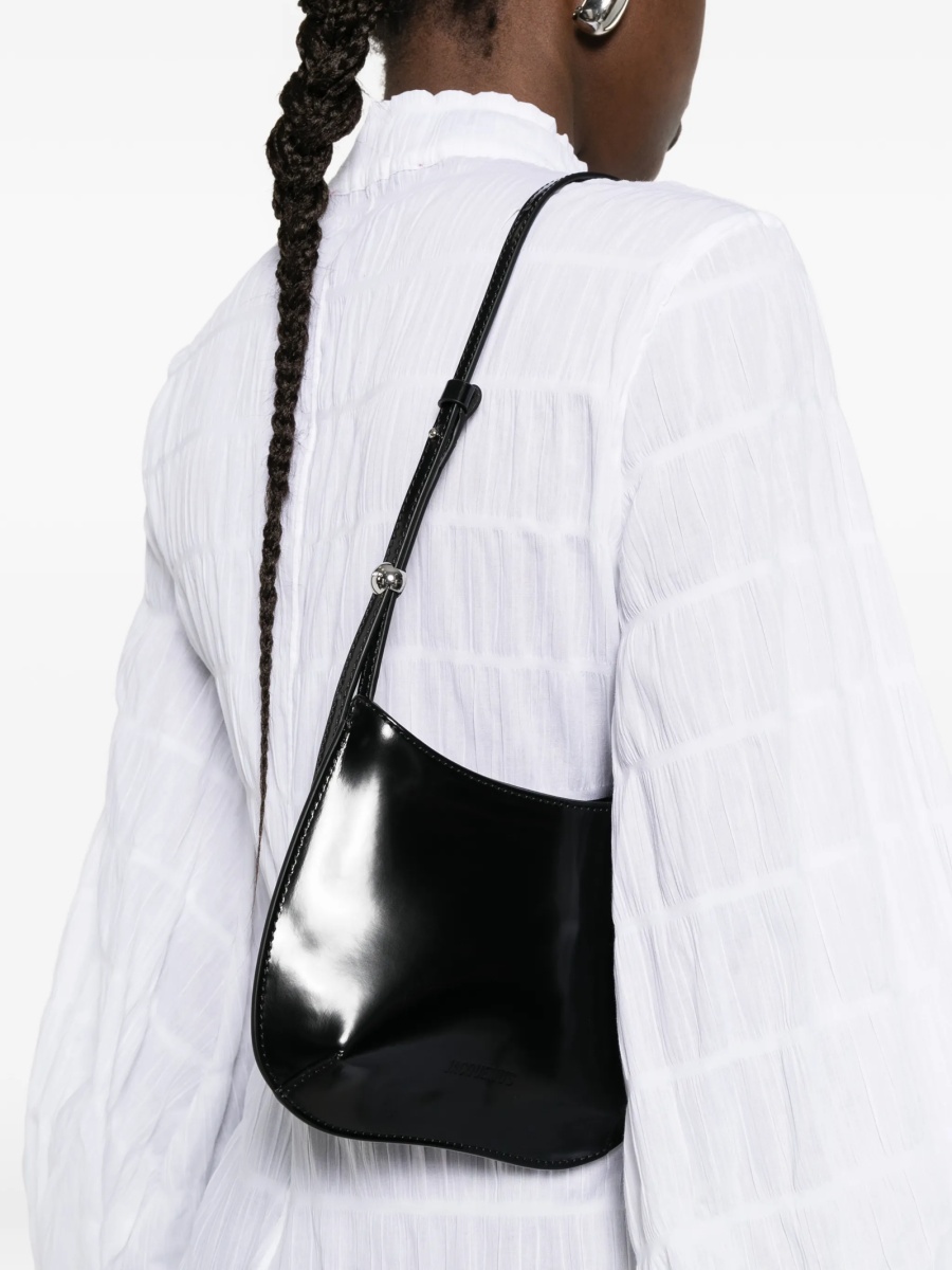Geanta de umar JACQUEMUS Bisou neagra din piele - Img 2