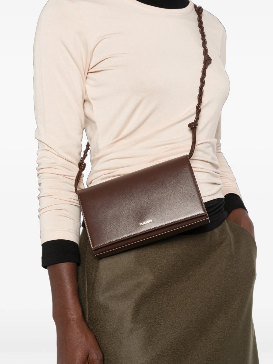 Geanta de umar Jil Sander maro din piele - Img 4