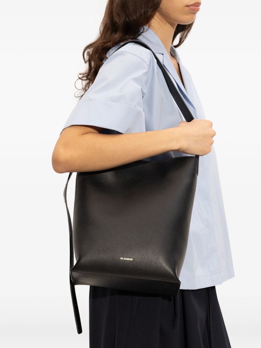 Geanta de umar Jil Sander neagra din piele - Img 2