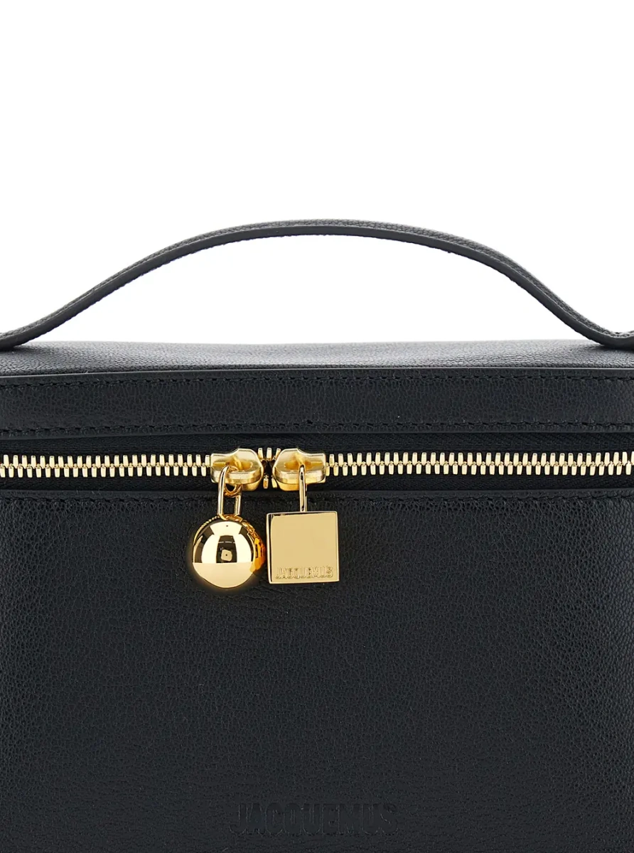 Geanta de umar LE PETIT VANITY with leather details and black unisex color - Img 3