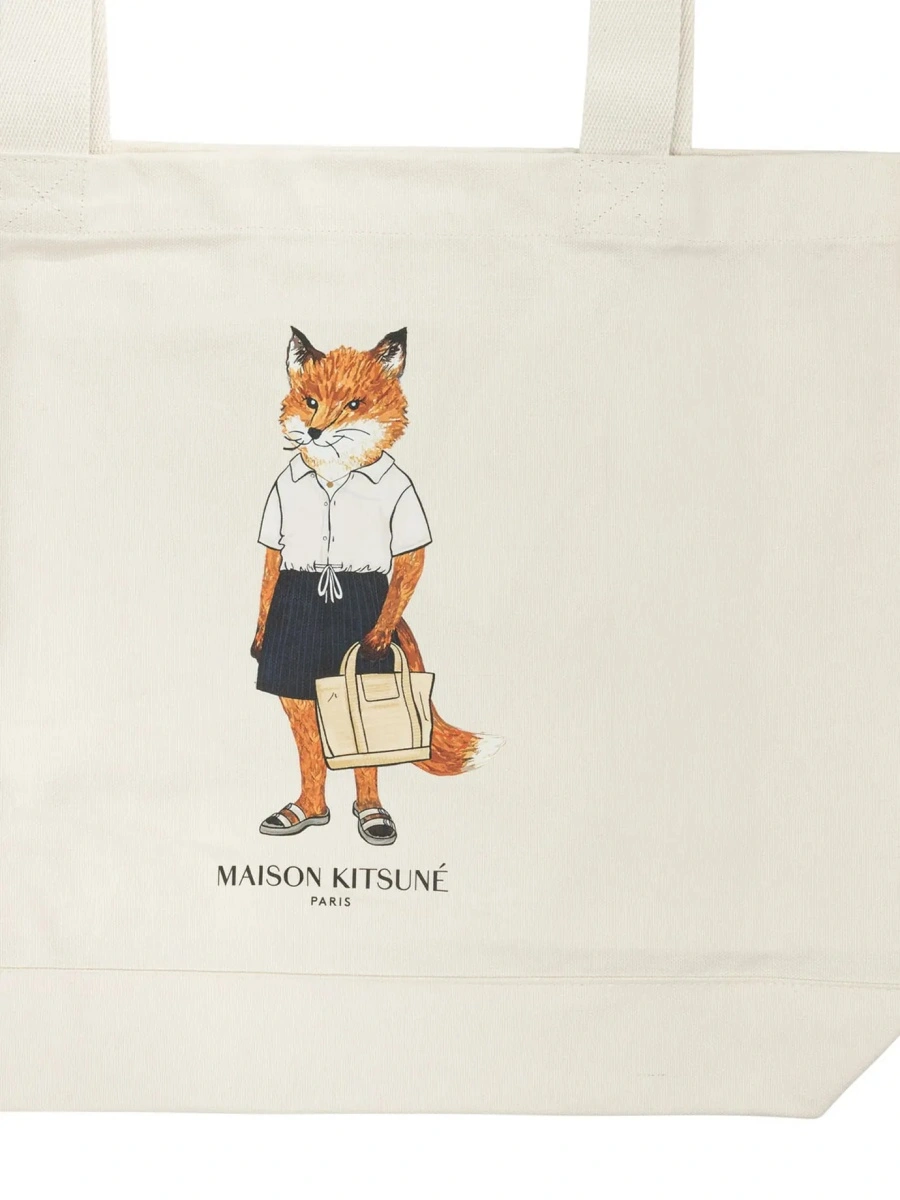 Geanta de umar MAISON KITSUNÉ "Dressed Fox" large shoulder bag - Img 3