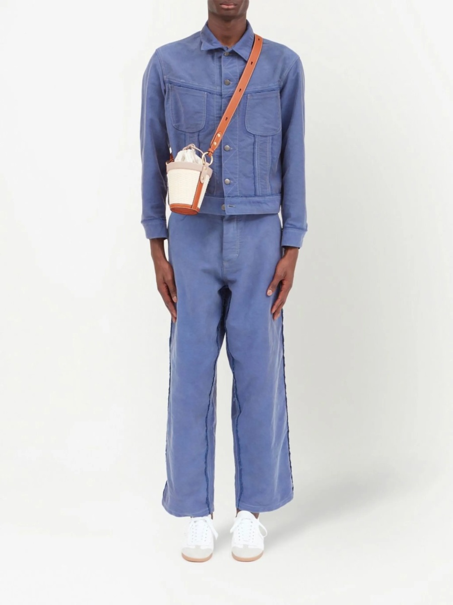 Geanta de umar Maison Margiela neutra din rafie - Img 2