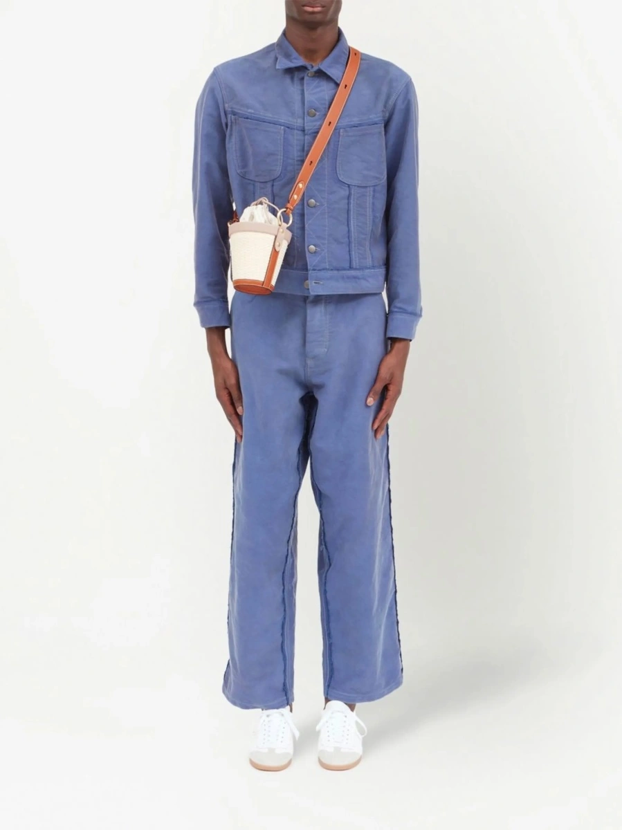 Geanta de umar Maison Margiela neutra din rafie - Img 2
