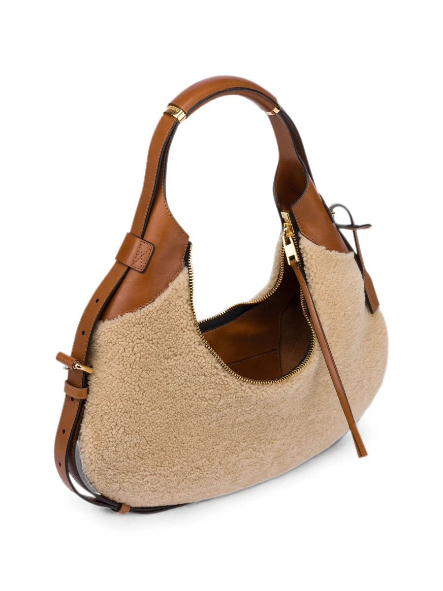 Geanta de umar Moschino neutra din piele - Img 2