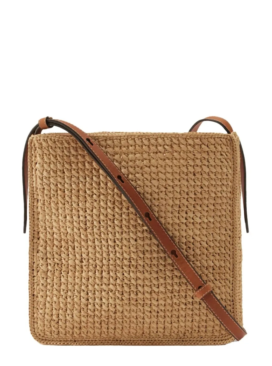 Geanta de umar Neja NS Bag with Raffia Straps in Beige Unisex - Img 2