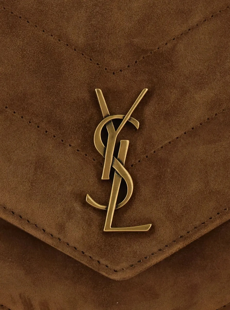 Geanta de umar Saint Laurent 'Loulou' maro din piele intoarsa - Img 3