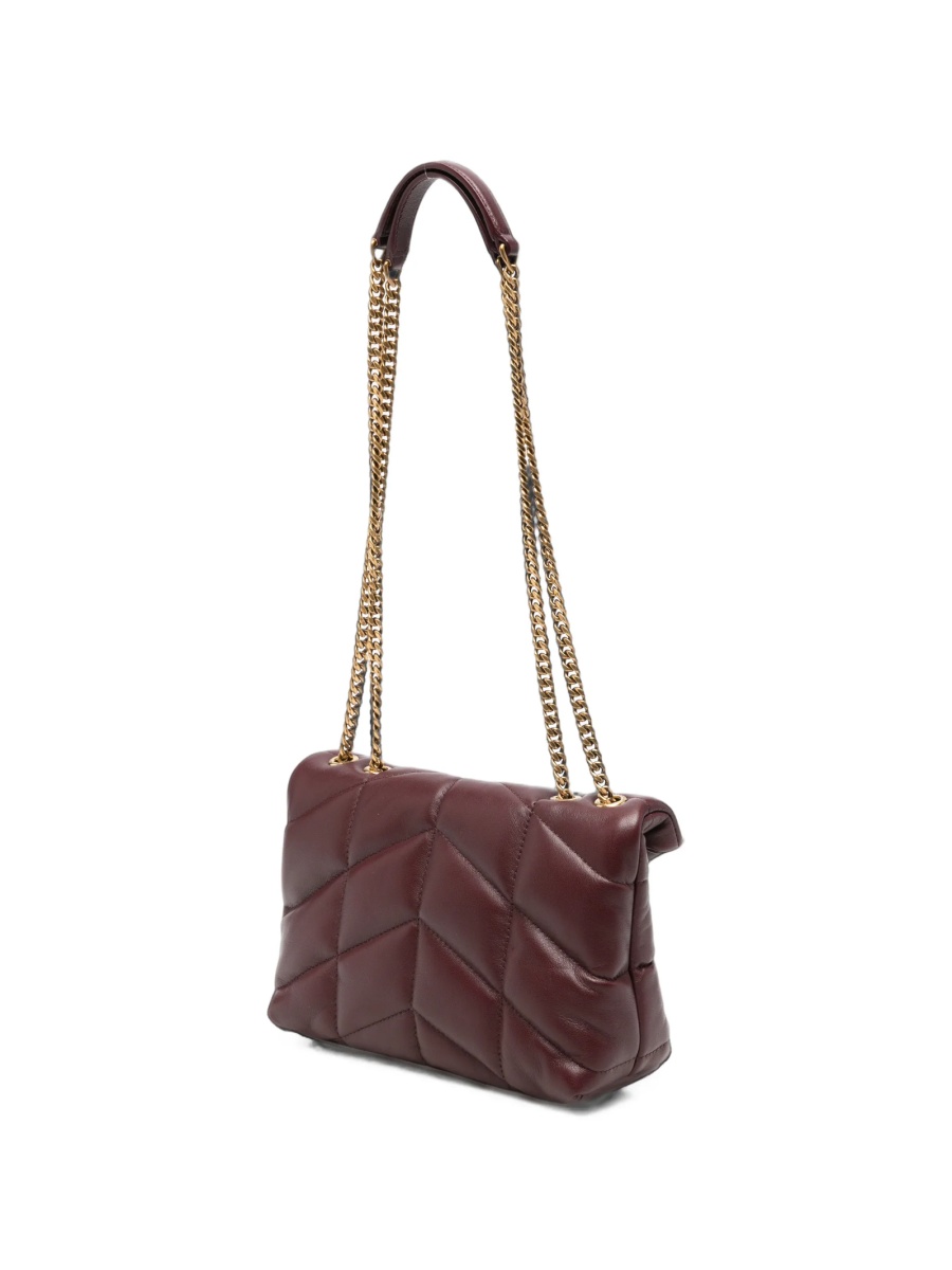 Geanta de umar Saint Laurent Puffer rosie din piele - Img 3