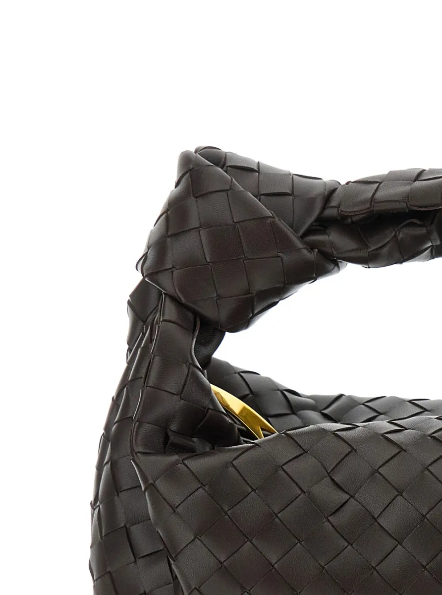 Geanta de umar Shoulder Bag 'Jodie' Small with Knot Detail and Intreccio Motif in Brown for Women - Img 3