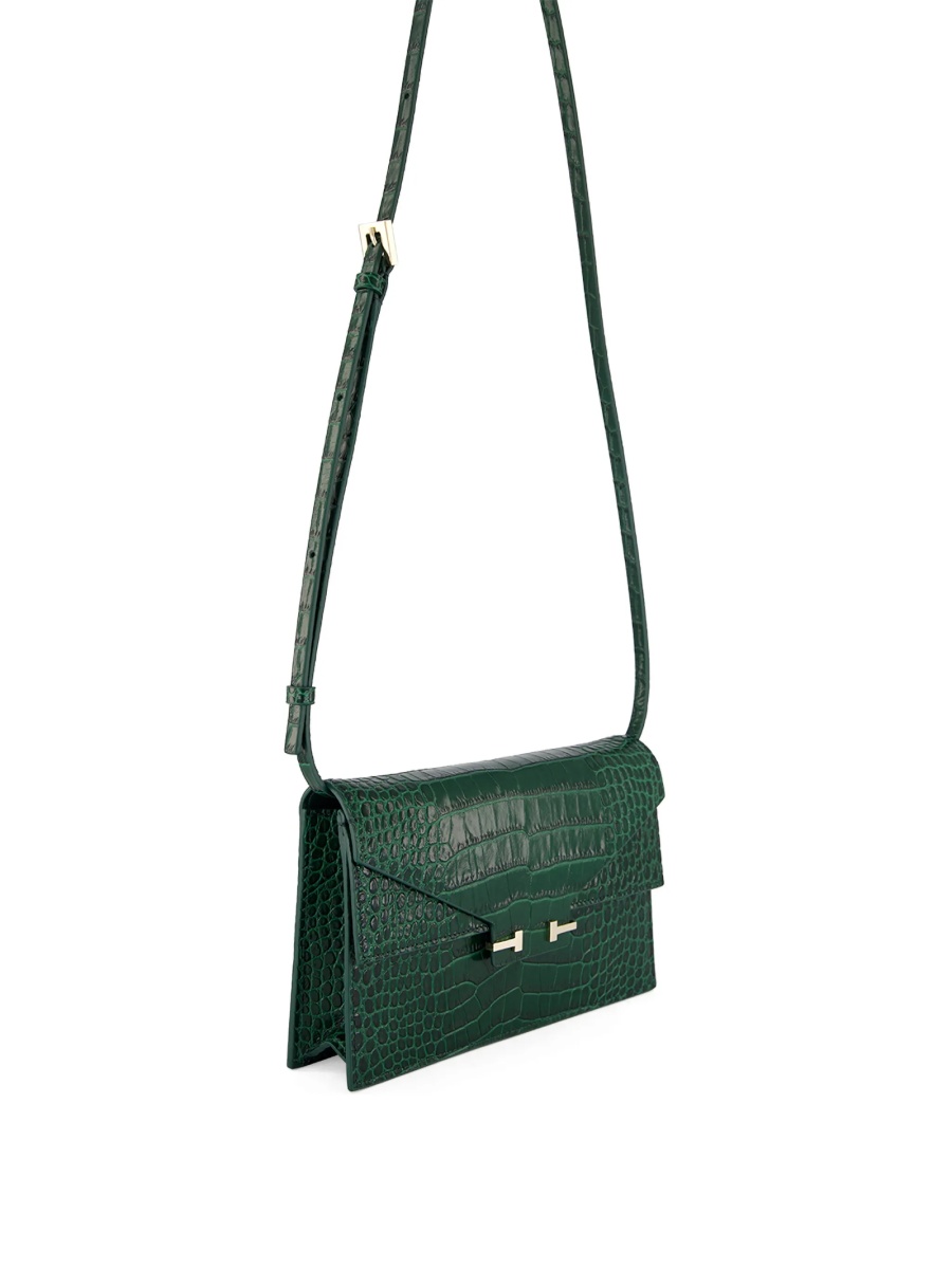 Geanta de umar Tom Ford verde din piele - Img 3