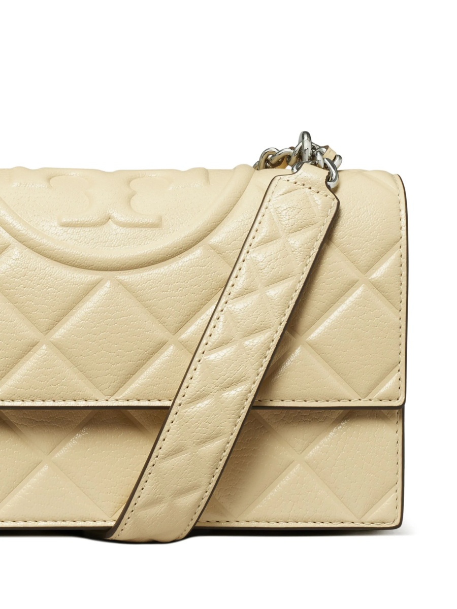 Geanta de umar Tory Burch fleming neutra din piele - Img 3
