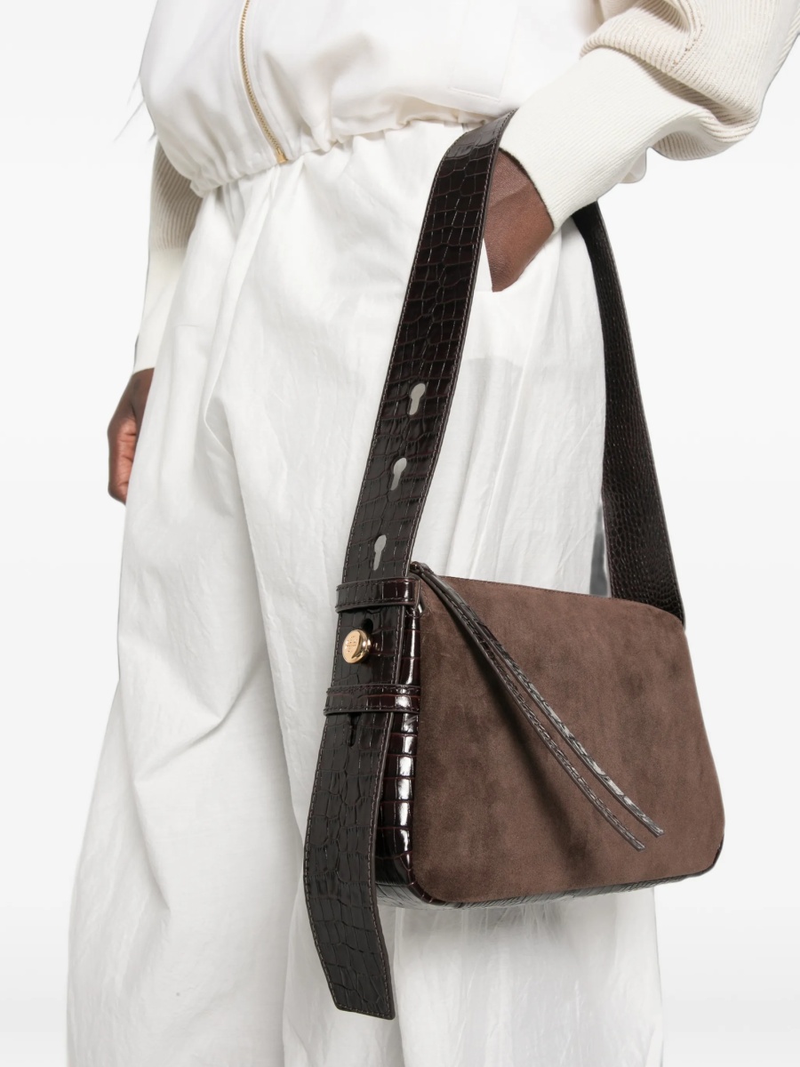 Geanta de umar Tory Burch maro din piele intoarsa - Img 2