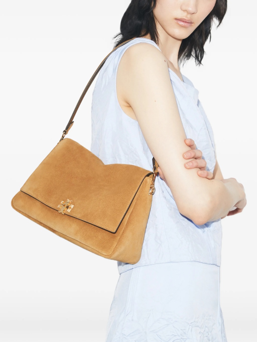Geanta de umar Tory Burch neutra din piele intoarsa si piele - Img 3