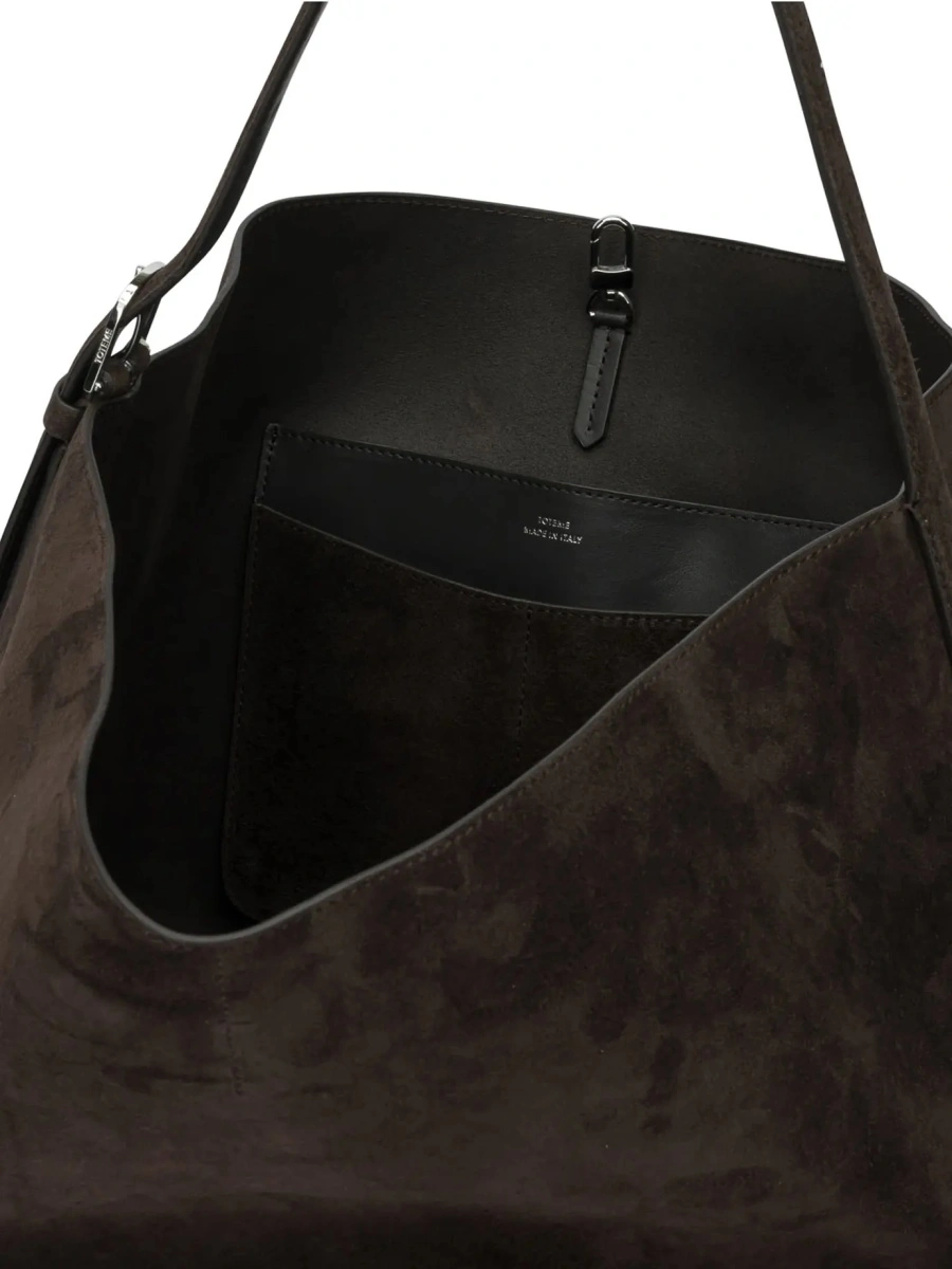 Geanta de umar TOTÊME Medium-sized suede shoulder bag - Img 5