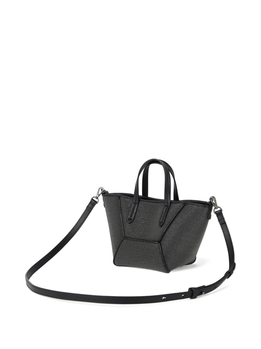 Geanta mini Brunello Cucinelli neagra din piele - Img 3