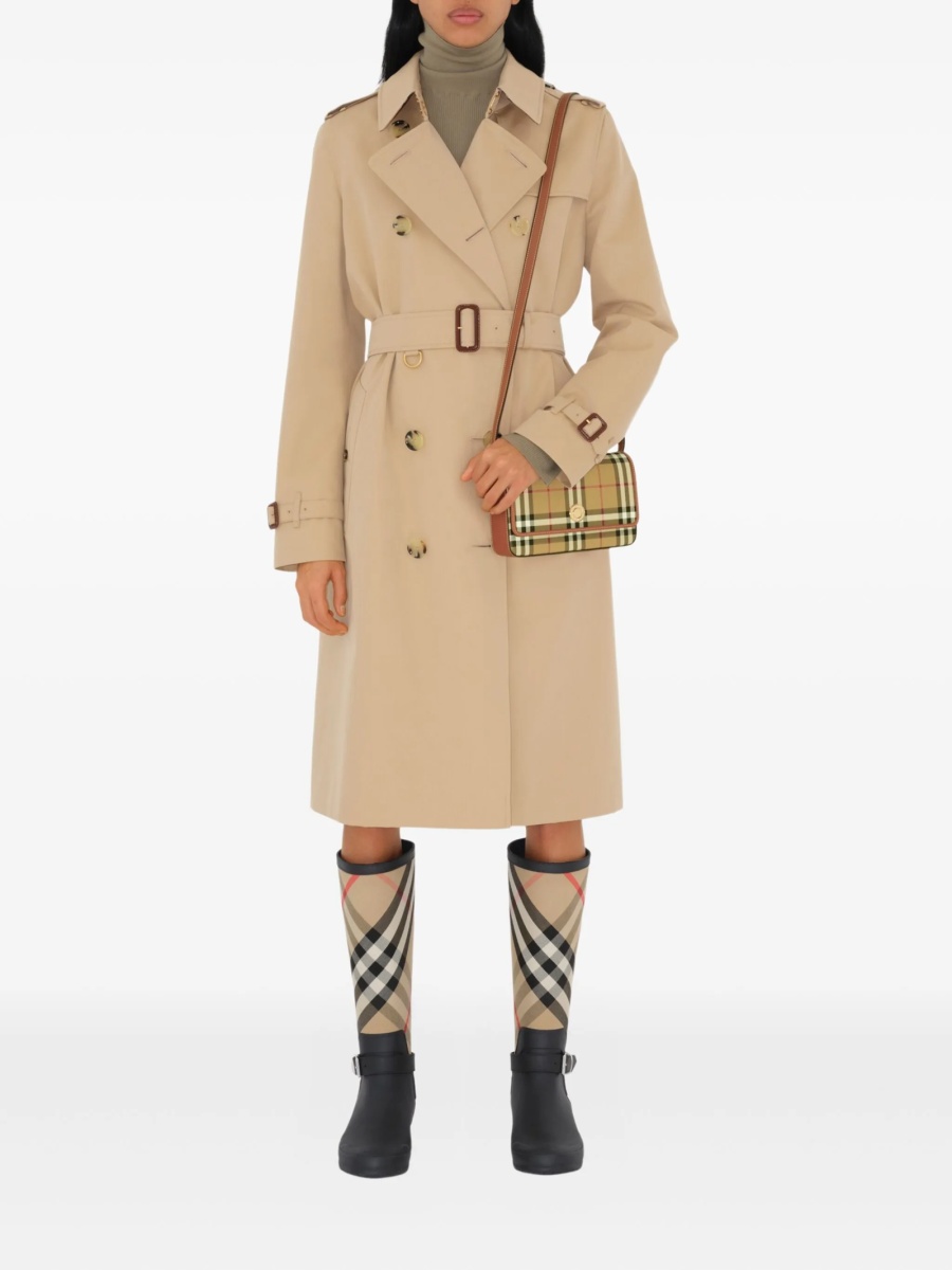 Geanta mini Burberry neutra din poliuretan si piele - Img 2