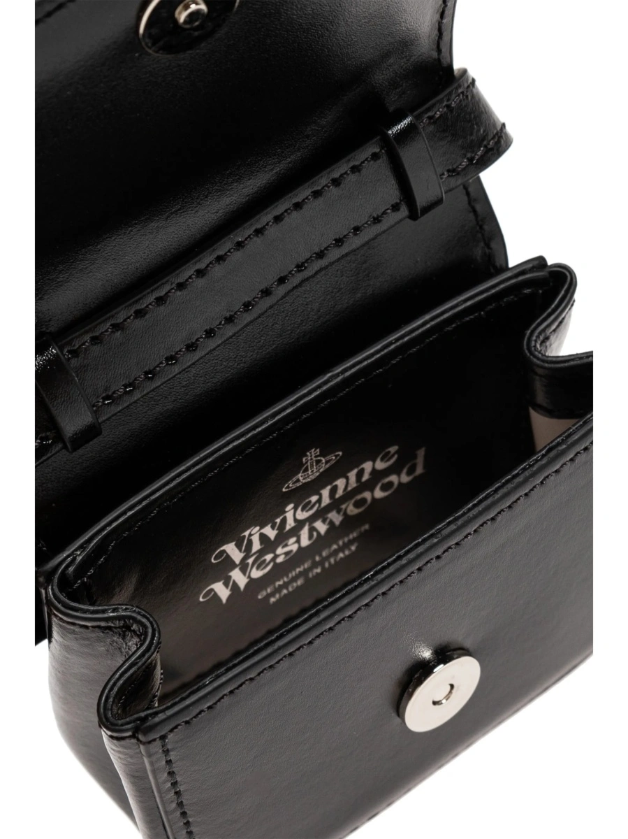 Geanta mini Vivienne Westwood neagra din piele - Img 5