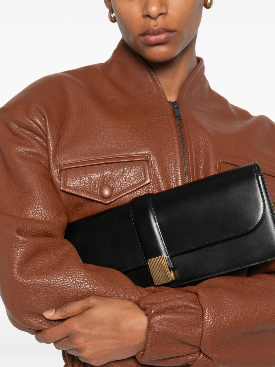 Geanta plic Khaite neagra din piele - Img 2