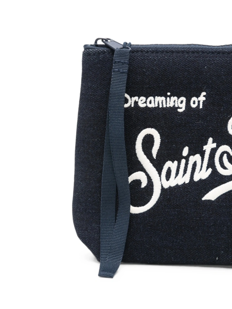 Geanta plic Mc2 Saint Barth albastra din polyester si bumbac - Img 3