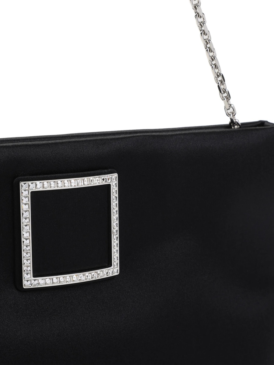 Geanta plic Roger Vivier neagra din matase - Img 3