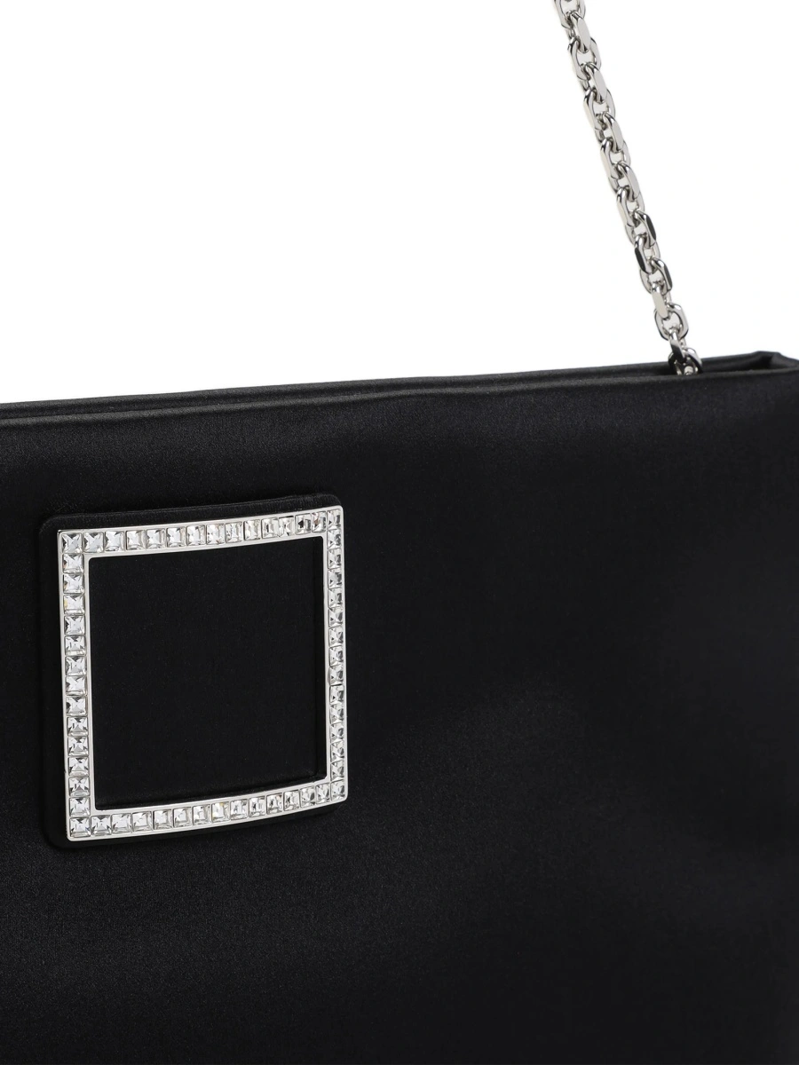 Geanta plic Roger Vivier neagra din matase - Img 3