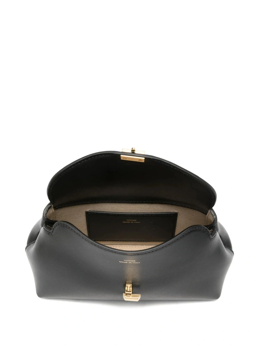 Geanta plic TOTEME 'T-lock' neagra din piele - Img 6