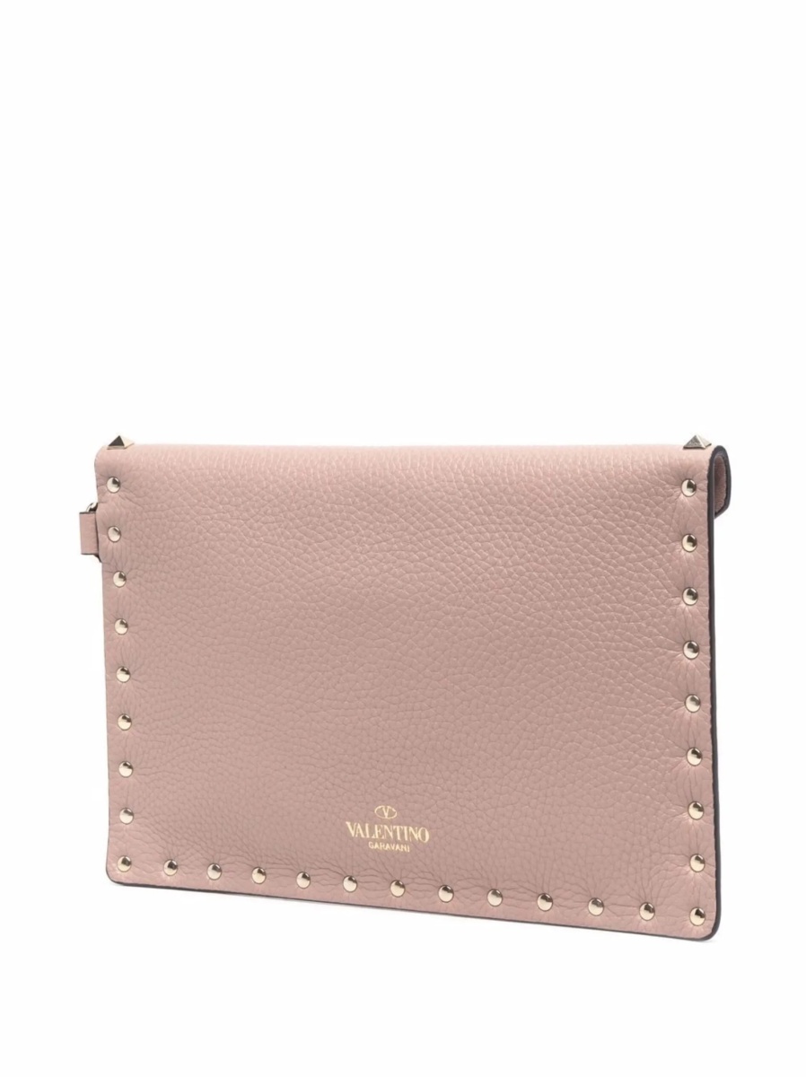 Geanta plic Valentino Garavani Rockstud neutra din zamak si metal - Img 4