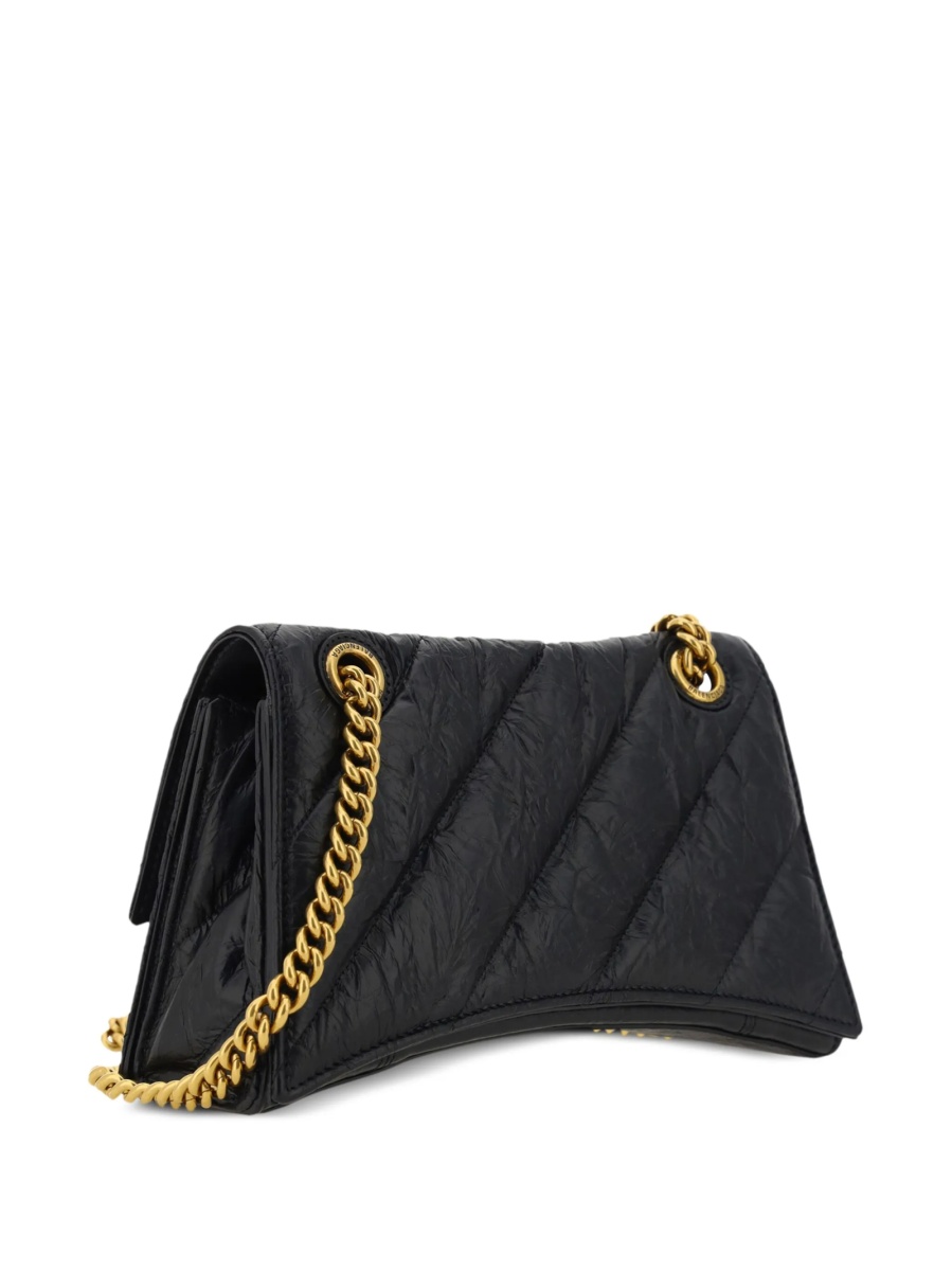 Geanta tip postas Balenciaga Hourglass neagra din piele - Img 2