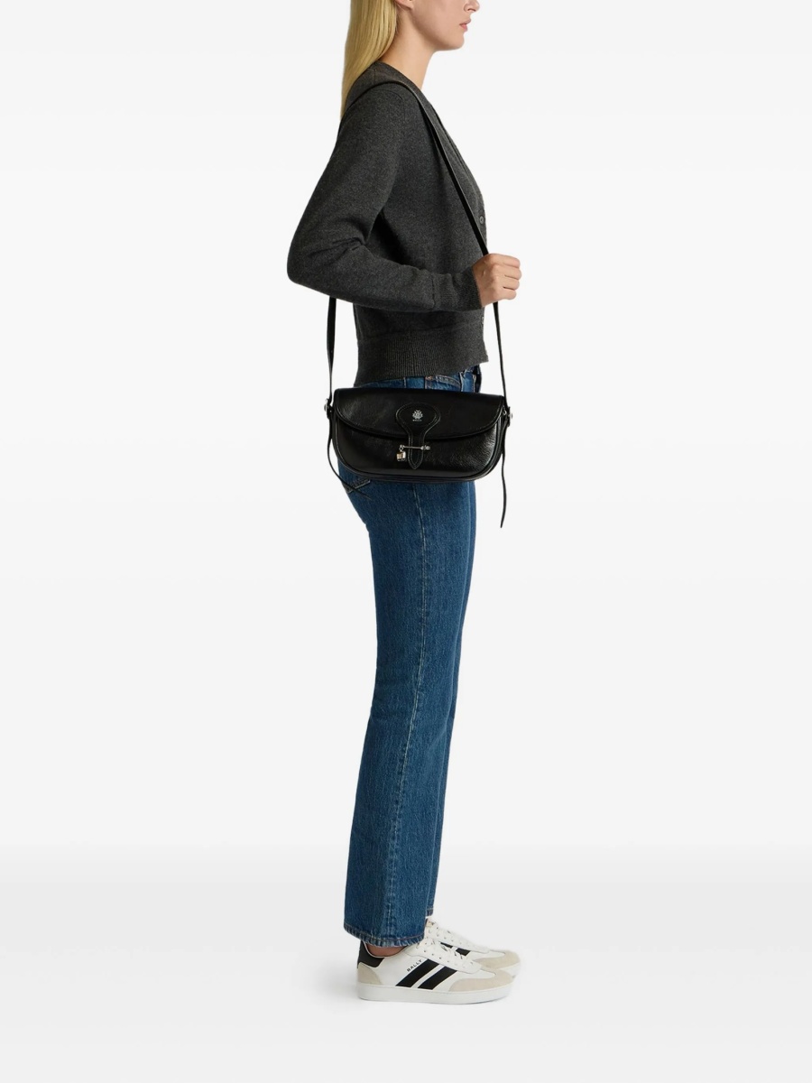 Geanta tip postas Bally neagra din piele - Img 2