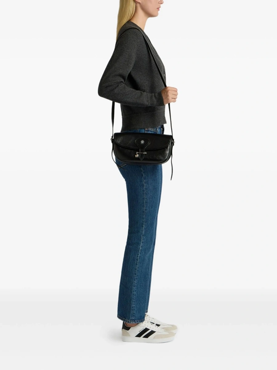 Geanta tip postas Bally neagra din piele - Img 2