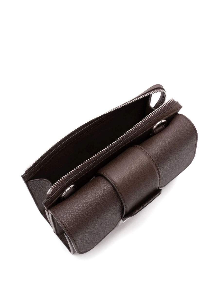 Geanta tip postas Fendi maro din metal placat cu paladium si piele - Img 3