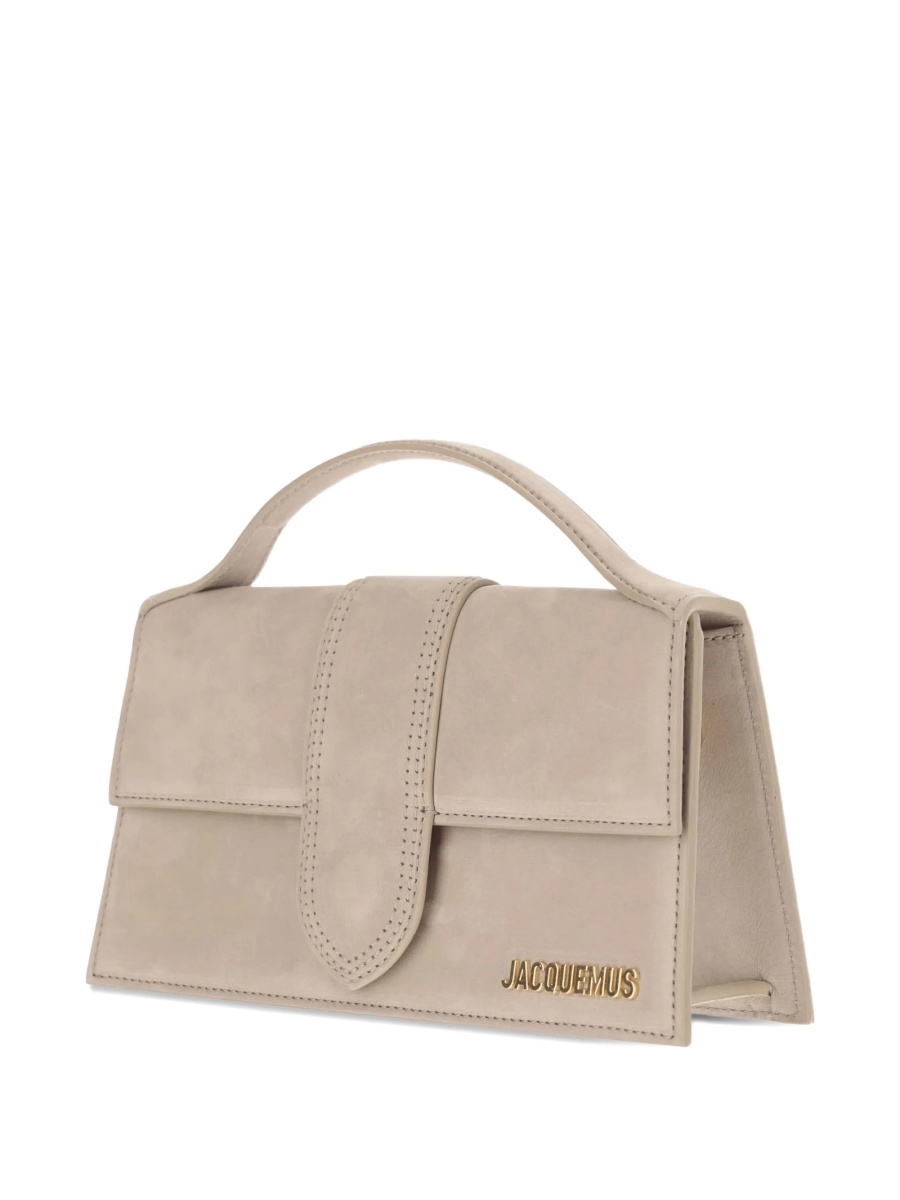 Geanta tip postas JACQUEMUS Bambino neutra din piele intoarsa - Img 3