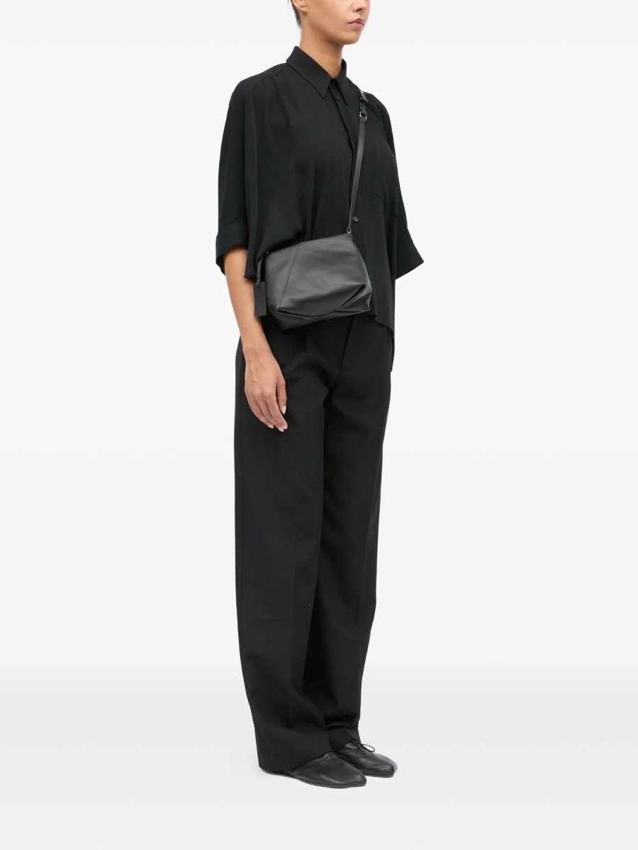 Geanta tip postas MM6 Maison Margiela neagra din piele - Img 2