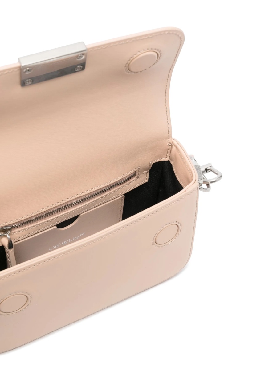 Geanta tip postas Off-White Binder neutra din piele - Img 5