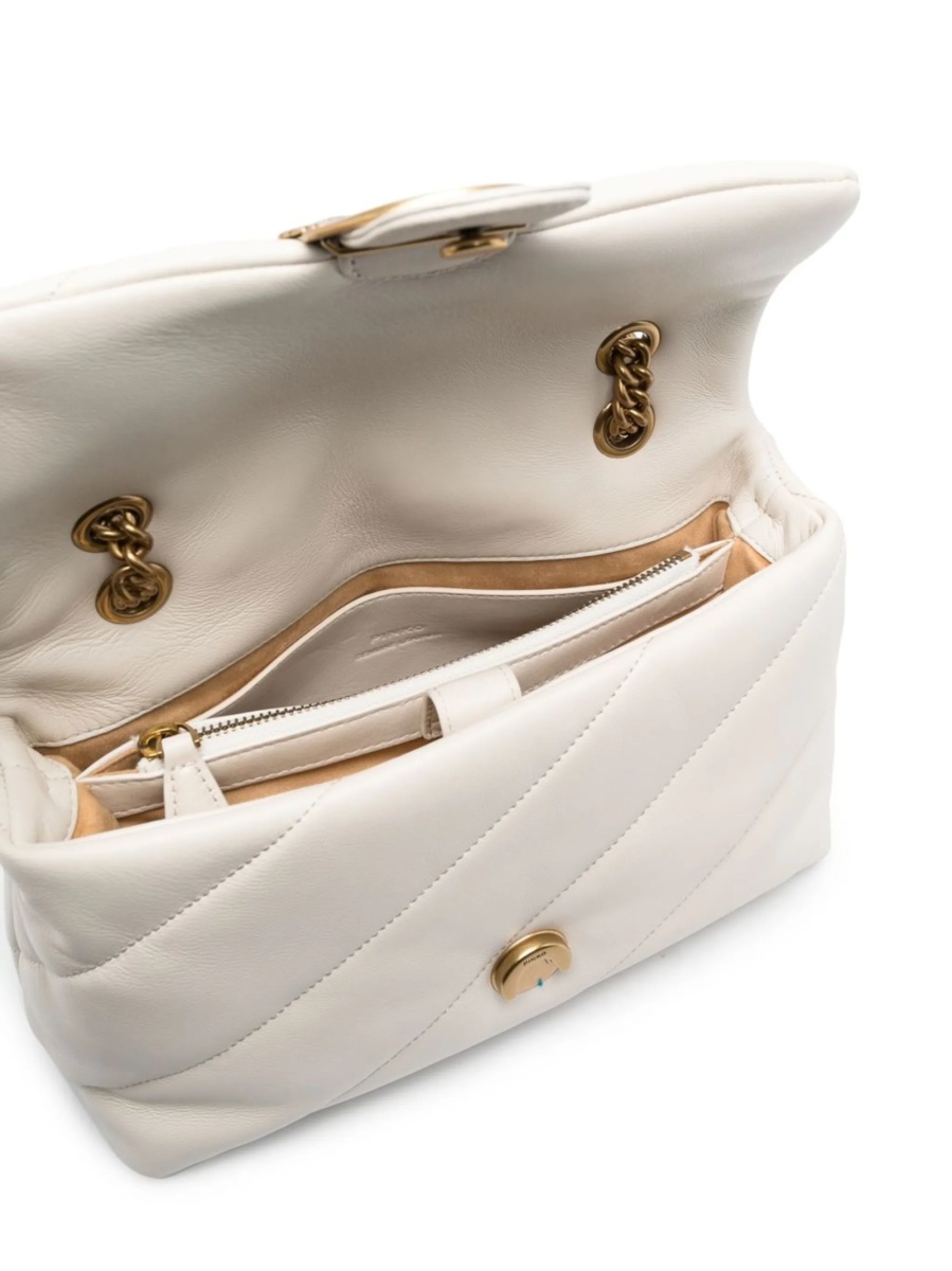 Geanta tip postas Pinko alba din piele - Img 5